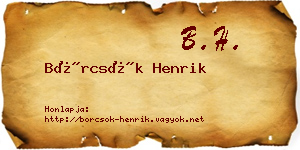 Börcsök Henrik névjegykártya
