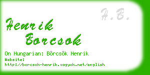 henrik borcsok business card